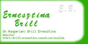 ernesztina brill business card